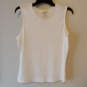 Allison Daley Ribbed White Tank Top